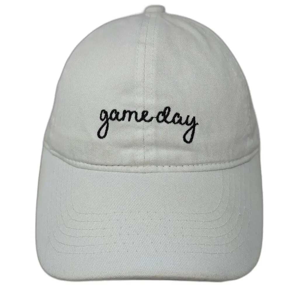 David and Young Baseball Cap White One Size Game Day Embroidery Adjustable Hat