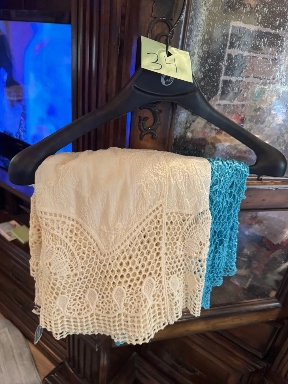 Arianna l/xl nwt Crochet Lace Boho Tunic Top - Cream