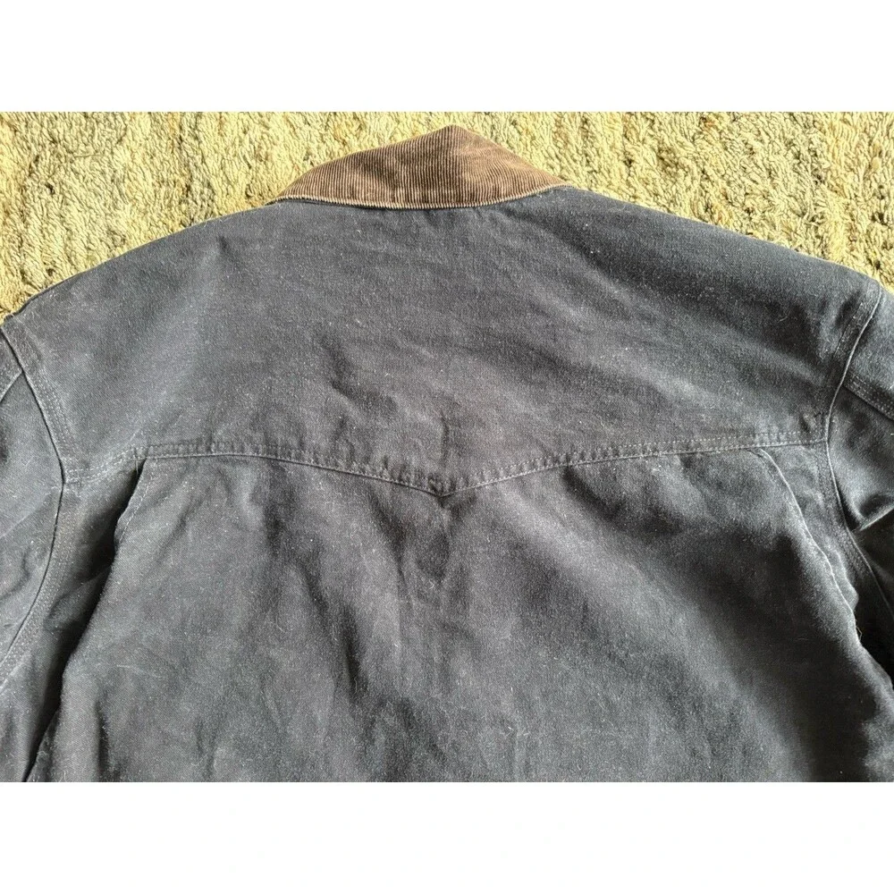 Vintage Carhartt C52 MDT Chore Barn Jacket XL Midnight Blue Plaid Blanket Lined