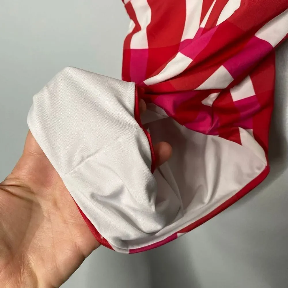 Red Gingham One-Piece Swimsuit with Scallop Trim - Women