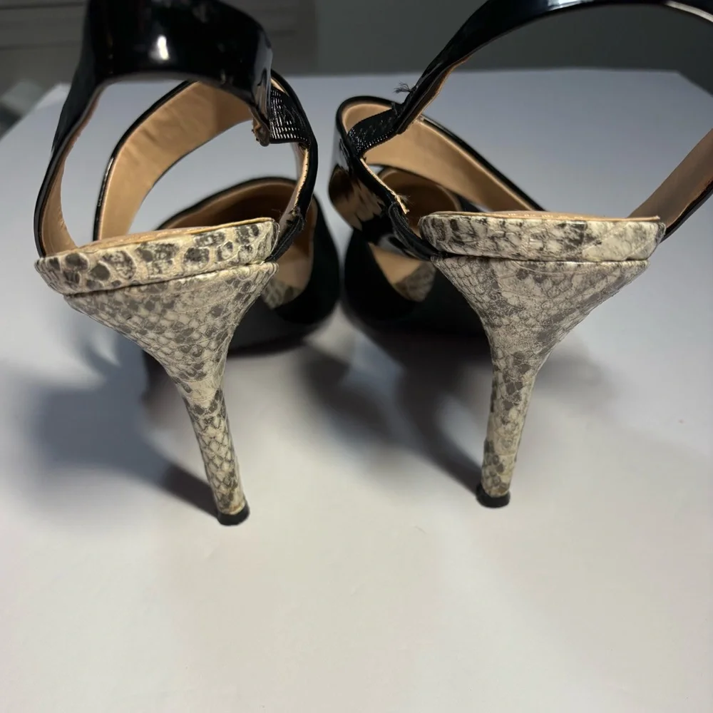 The Limited Black and Snakeskin Slip On Heels‎