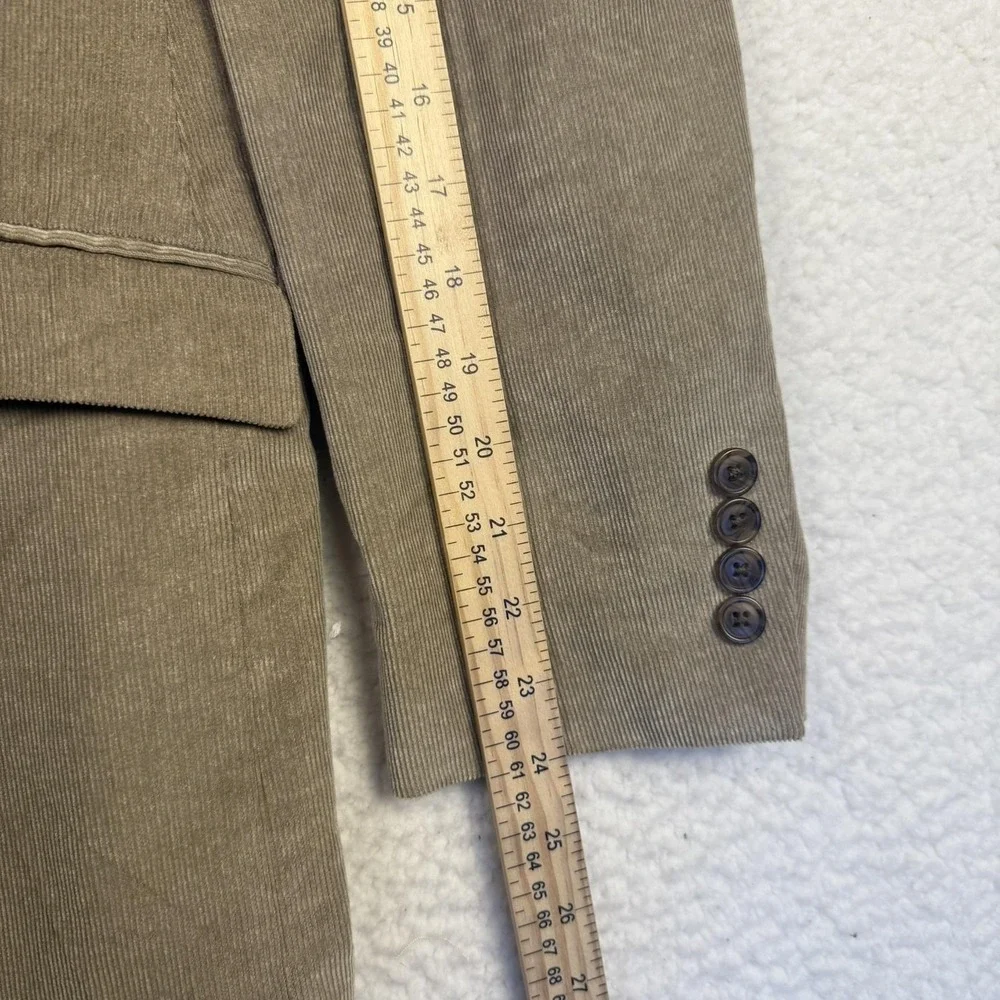 Madison Blazer Mens 42R Tan‎ Corduroy Sport Coat Two Button Paisley Lined Jacket