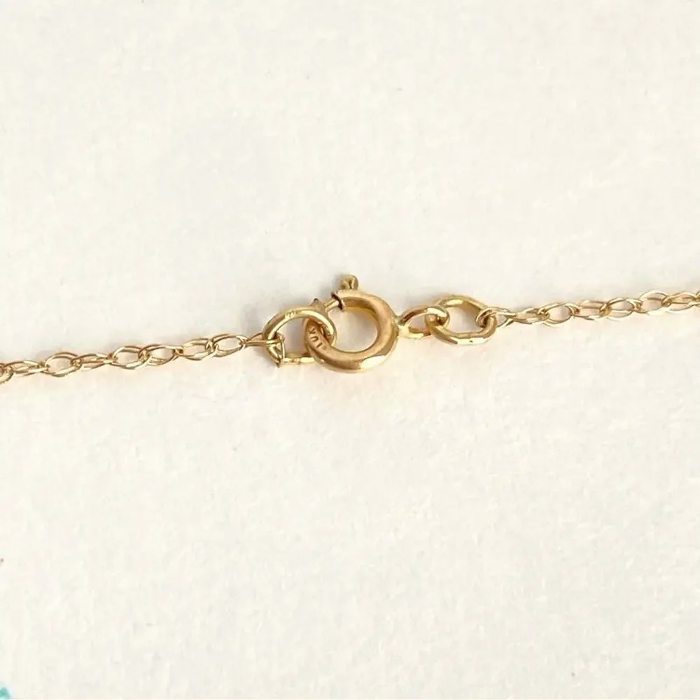 Vintage 14K Gold Amethyst Necklace Purple Scroll Pendant Dainty 10k 18” Chain‎