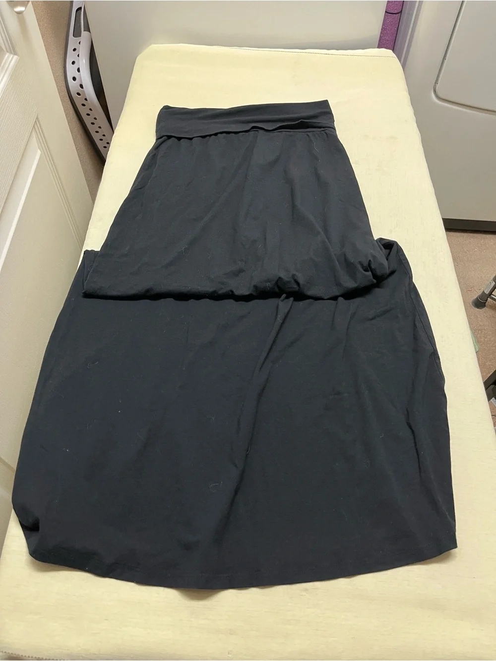 Splendid M black fold over Pima cotton stretch modal maxi skirt