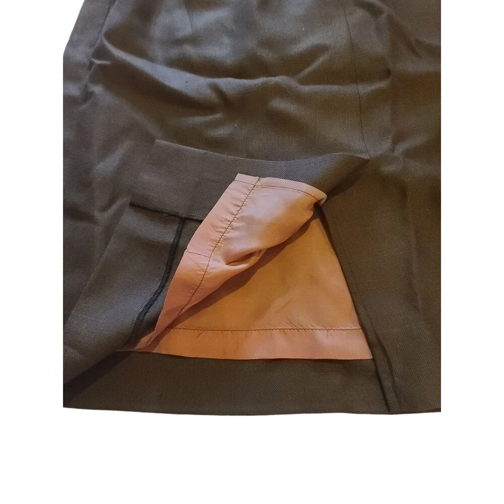 Vintage Ginny Hyde Pencil Skirt Womens 14 Brown Lined 80s 90s