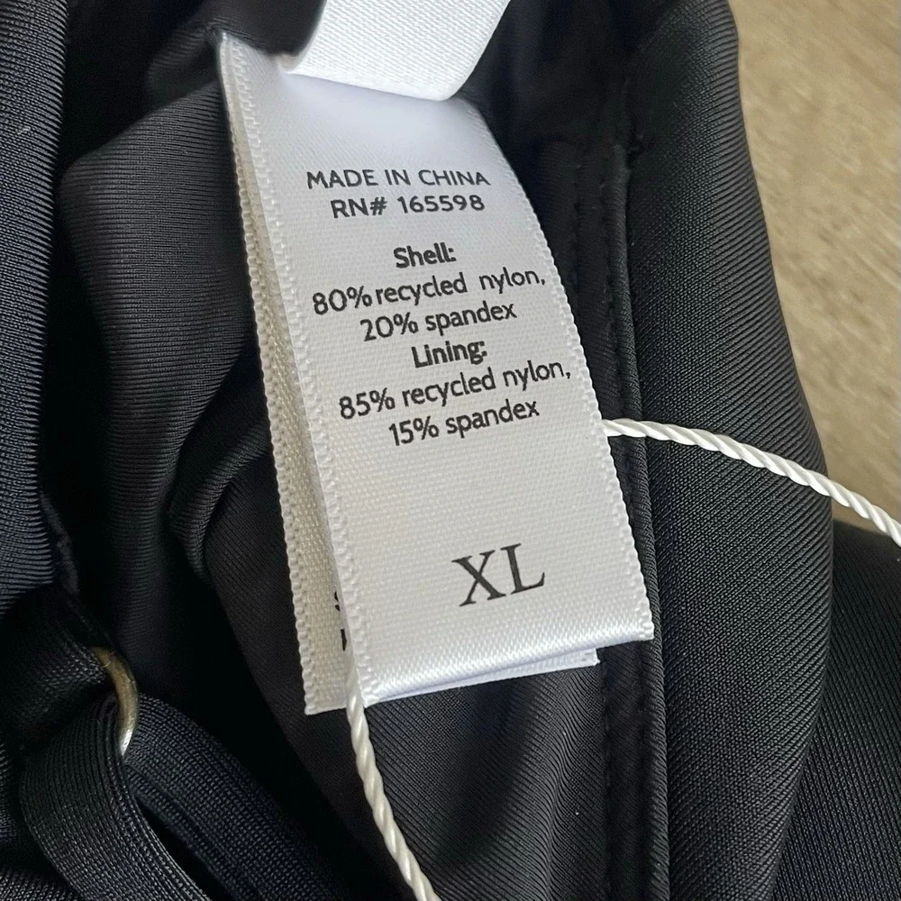 Andie Women's The Symi Adjustable Ruched Bikini Top Smooth Black Large NWT $78