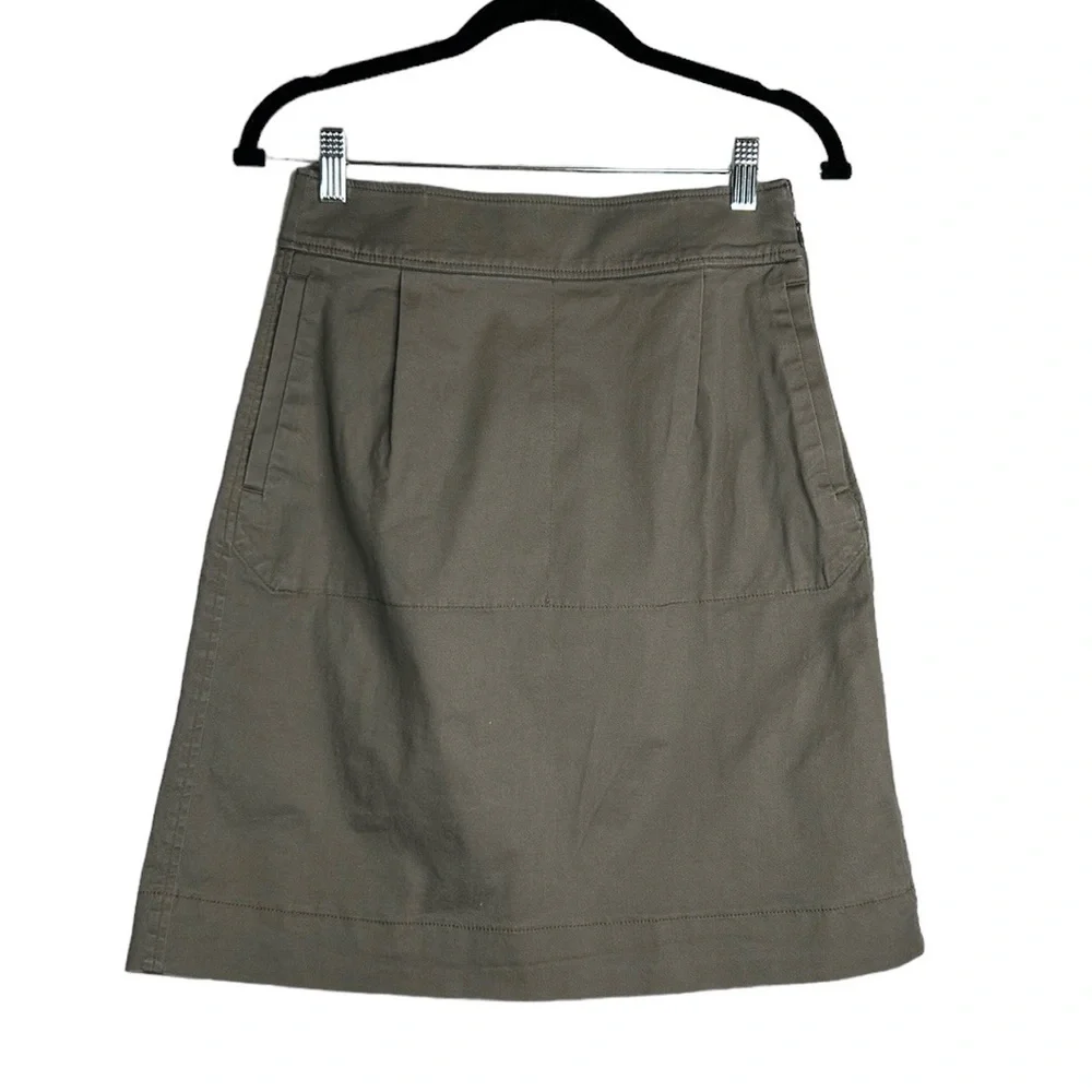 Tomas Maier for Uniqlo Olive Denim Skirt With Pockets‎ Size 2