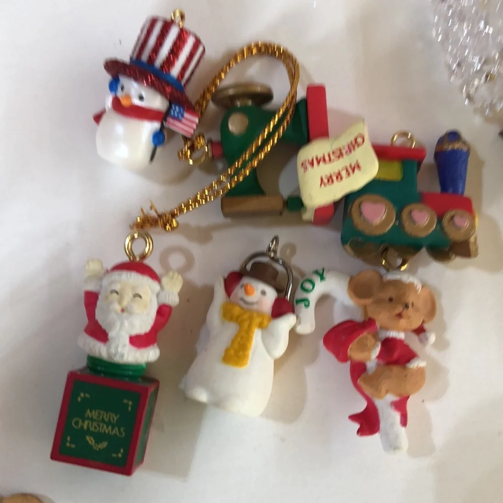 Icicle Ornaments with Santa TINY ICICLE ORNAMENTS miniature ornaments Ice