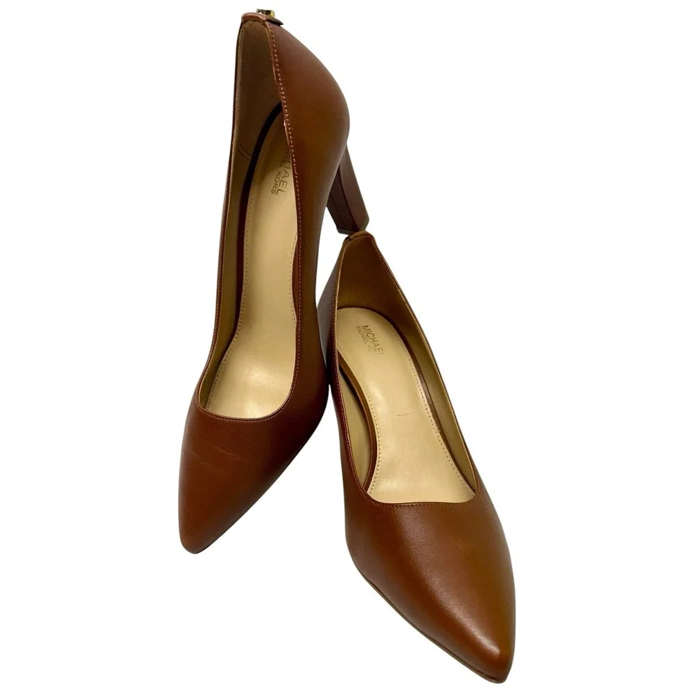 Michael Kors Dorothy Flex Pumps‎ Heels Leather Shoes Black Pointy Toe 8.5M EUC