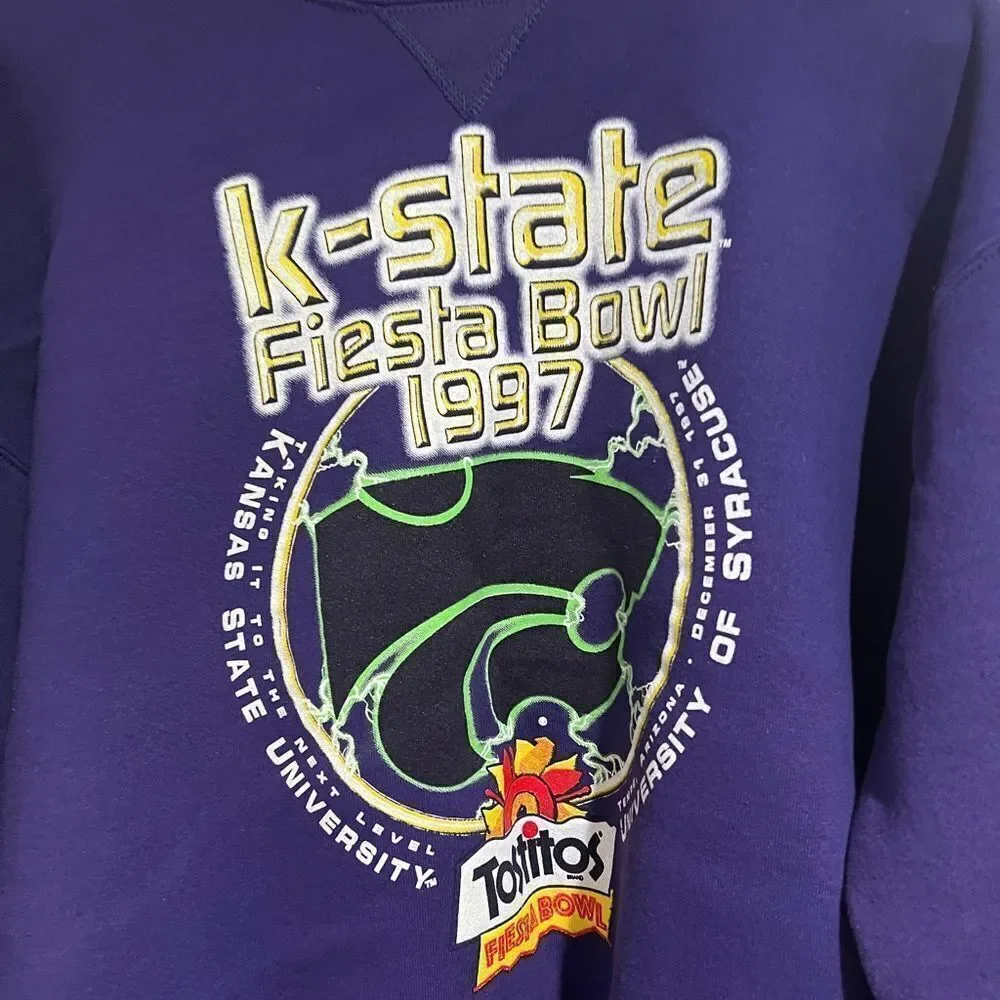 Vintage Kansas State Russell Athletic Purple Sweater Fiesta Bowl 97
