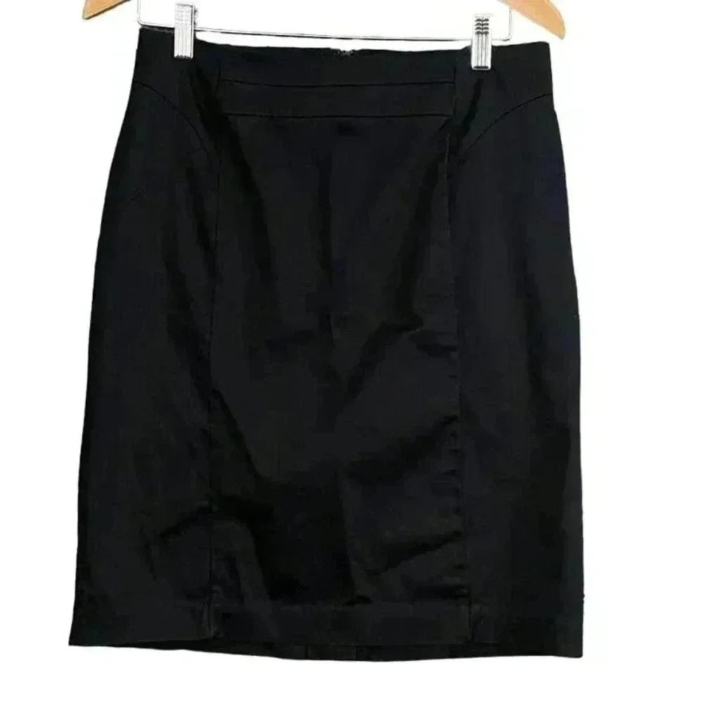 Worthington Black Pencil Skirt Womens Sz 10 Straight‎ Work Casual