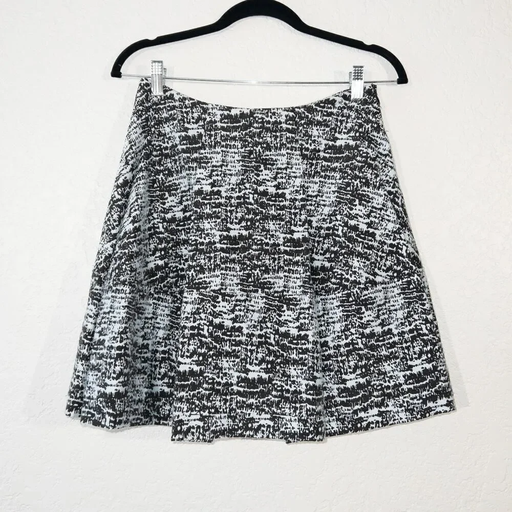 Jonathan‎ Simkhai Blue & Black Patterned Thick Pleated Skirt Size 2