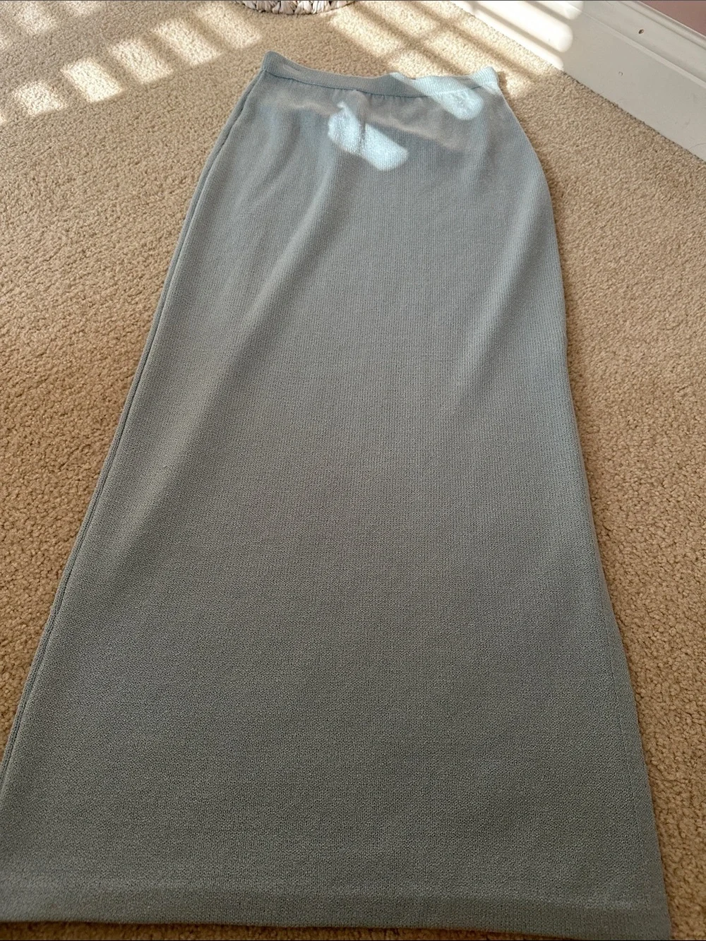 St. John Evening Soft sky Blue Knit Maxi Skirt