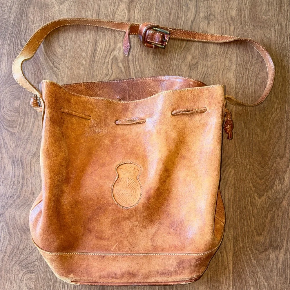 Unisa Tan Leather Hobo Shoulder Bag