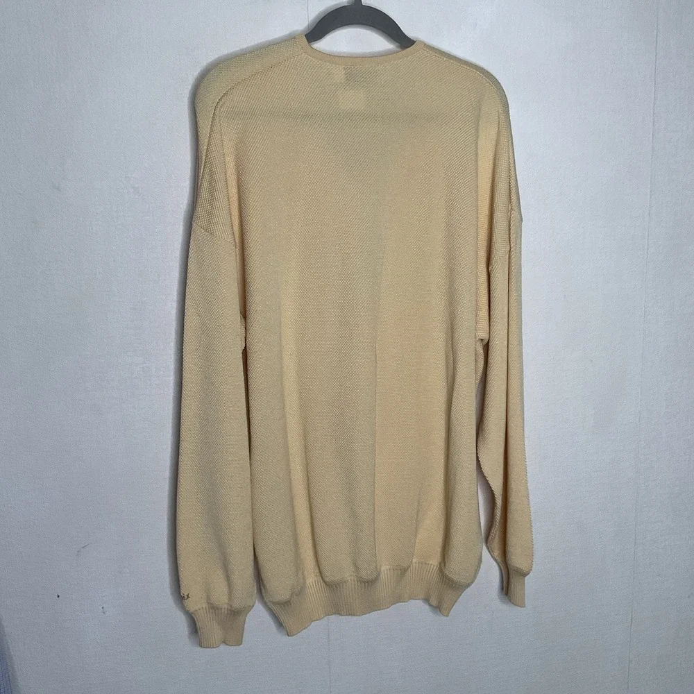 St. Croix  Foursome Sweater Men's Size 2XL ‎ Long Pastel Yellow V-Neck Pullover