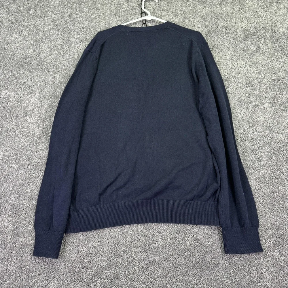 Gap Sweater Mens XL Blue Cotton Knit V Neck Button Cardigan Pockets Lightweight