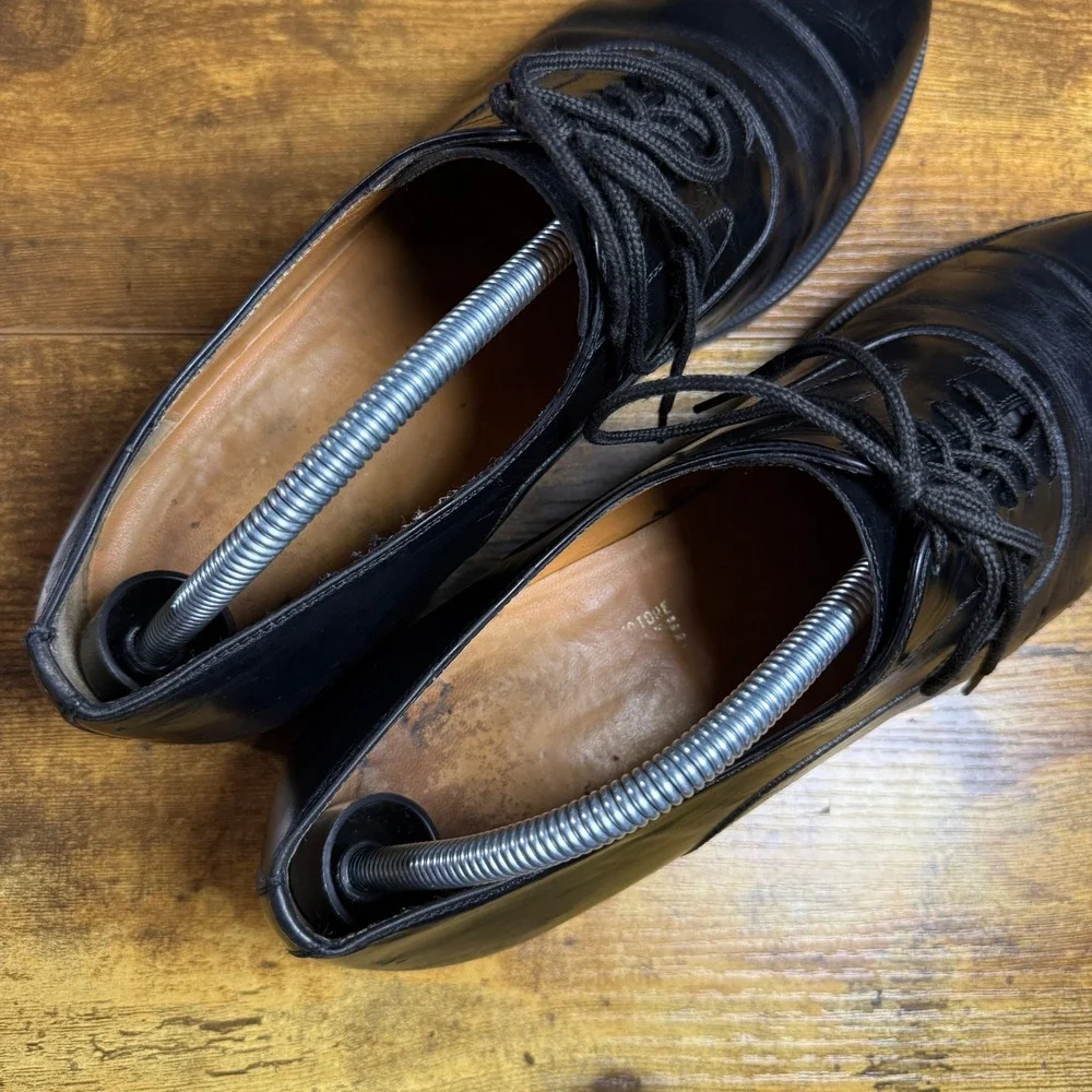 Johnston & Murphy Aristocraft 2200 Black Leather Cap Toe Oxford Mens 10 D