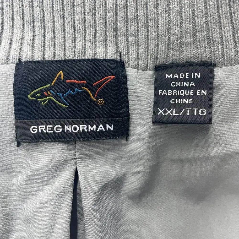 Greg Norman 1/4 Zip Pull Over Men 2XL Grey Cotton Blend Indian Valley Golf Lined