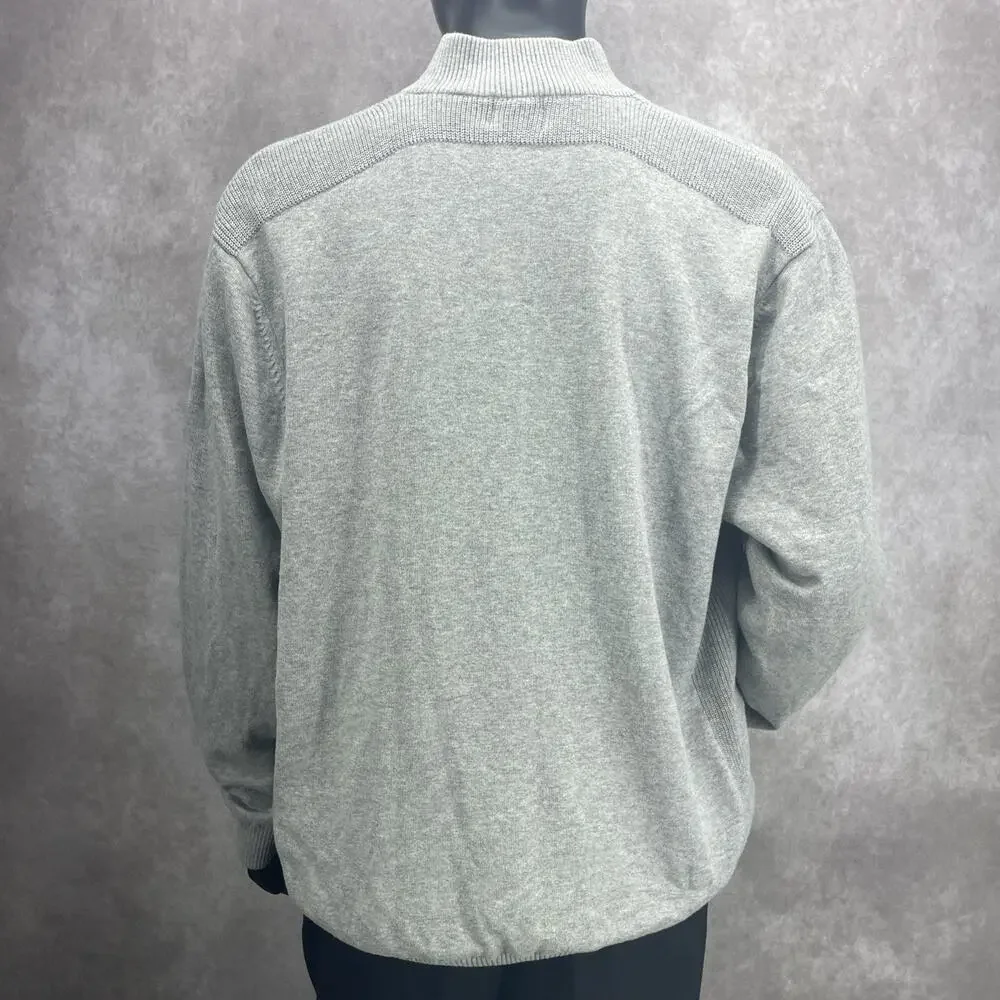 Greg Norman 1/4 Zip Pull Over Men 2XL Grey Cotton Blend Indian Valley Golf Lined