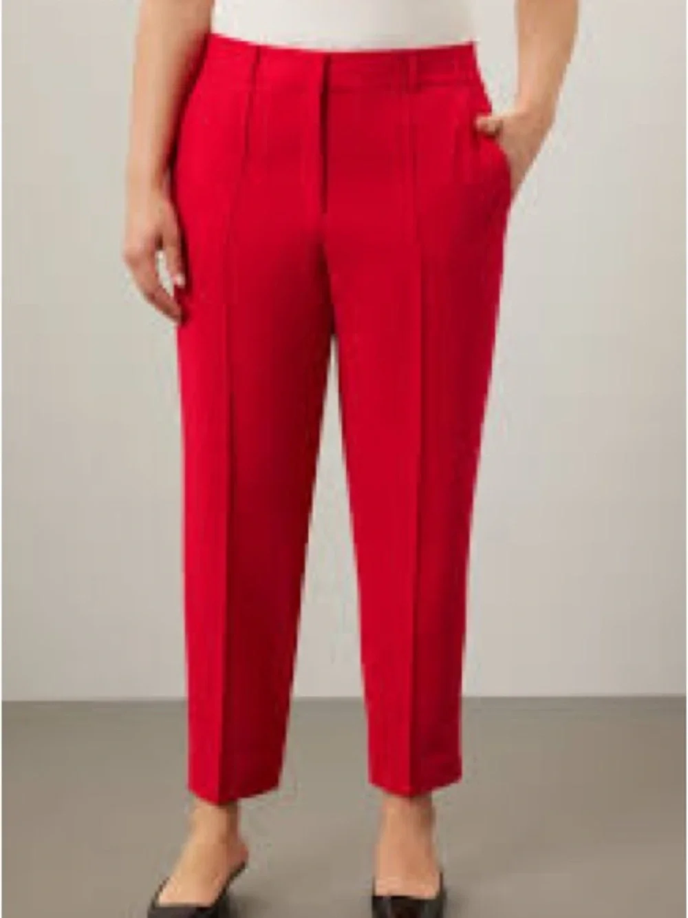 Michael Kors Red Cropped Tapered High-Rise Ankle Pants. 10P