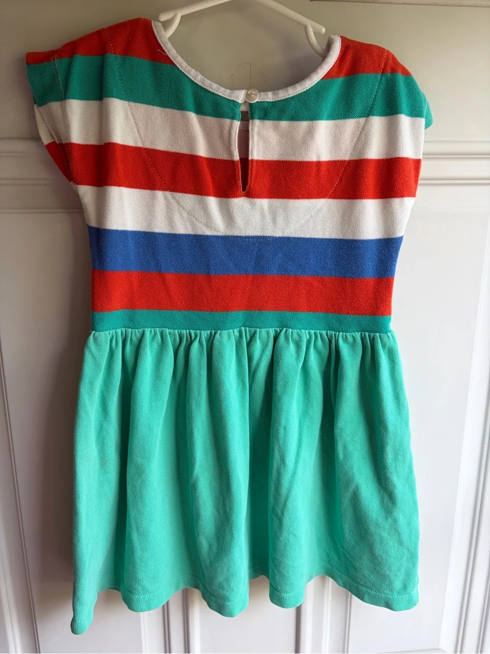 Beebay Girls' Striped Knit Top & Turquoise Skirt Dress - Multicolor