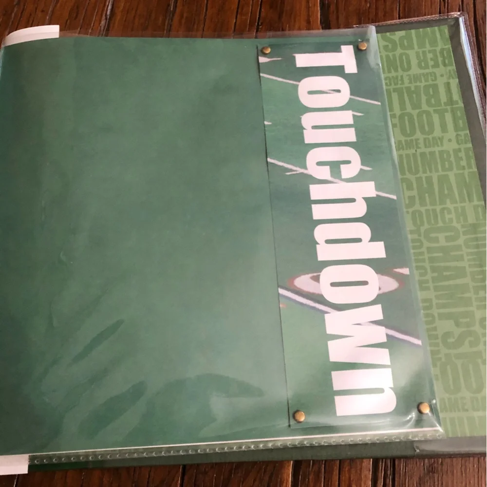 Football Themed Scrapbook 8” x 8” and Sticker Bundle
