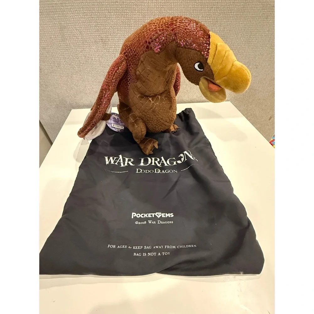 Rare‎ War Dragons Dodo Dragon Plush Pocket Gems Pocket Gems 2018 With Bag NEW