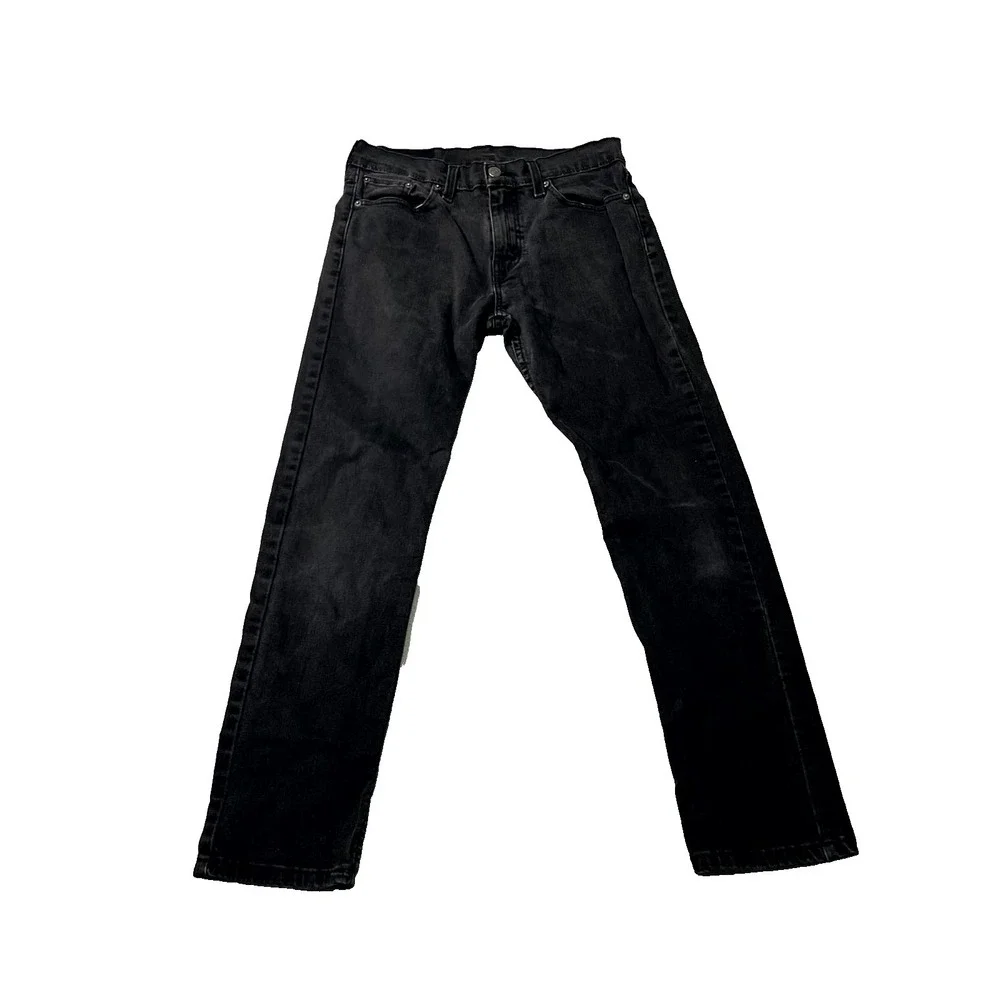 Levi's 502 Jeans Mens 29x30 Black Denim Dark Wash‎ Everyday Wear Straight Leg