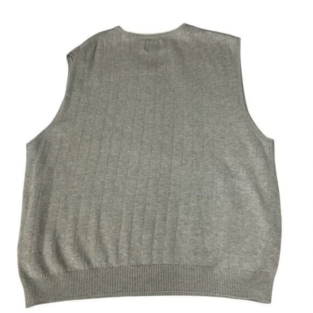 Haggar Men's Gray Ribbed V-Neck‎ Sweater Vest Size XL Business Casual Knitwear