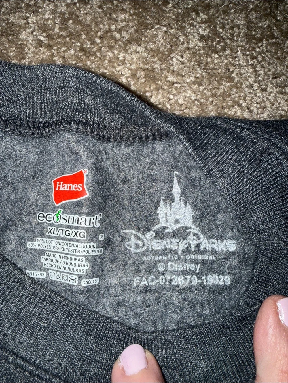 Disney Parks WDW Gray Mickey Mouse Club Mouseketeer Crew Neck - XL B15