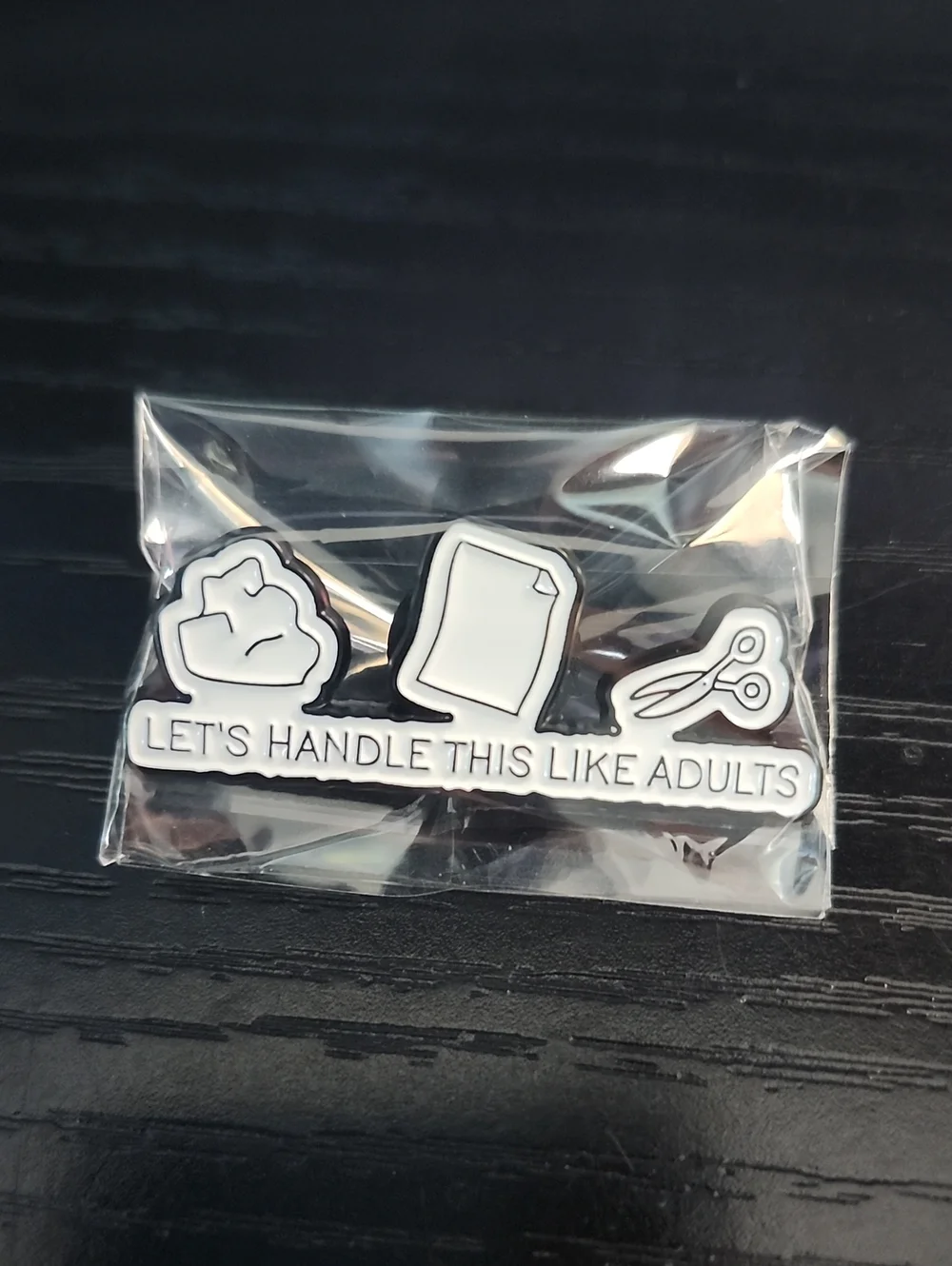 Funny Rock Paper Scissors Enamel Pin