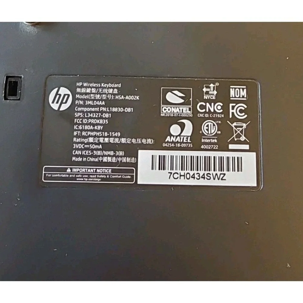 HP HSA-A002K Wireless Keyboard-‎ Tested