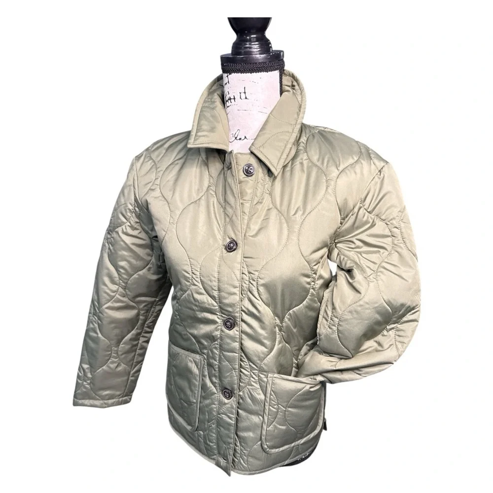 Old Navy Girls XL 14-16 Sage Green Quilted Puffer Jacket NWT Fall/Winter