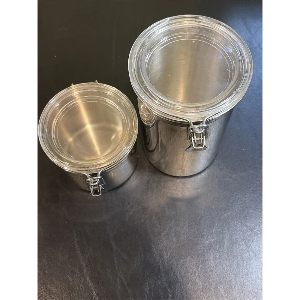 Stainless Steel Food Storage Containers (2) Durable Kitchen Accessories