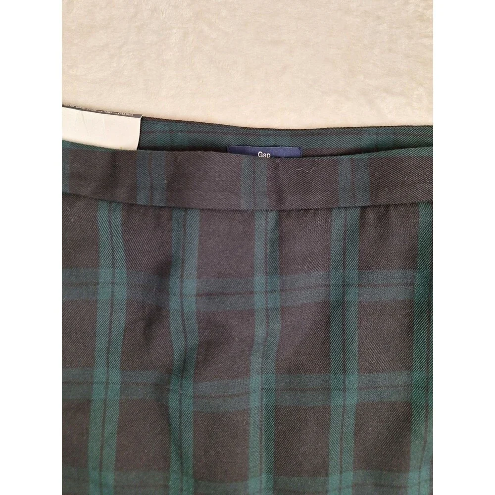 Gap Skirt Womens 18 Y2K 90s Plaid Mini Retro Schoolgirl Lined Black Green NWT