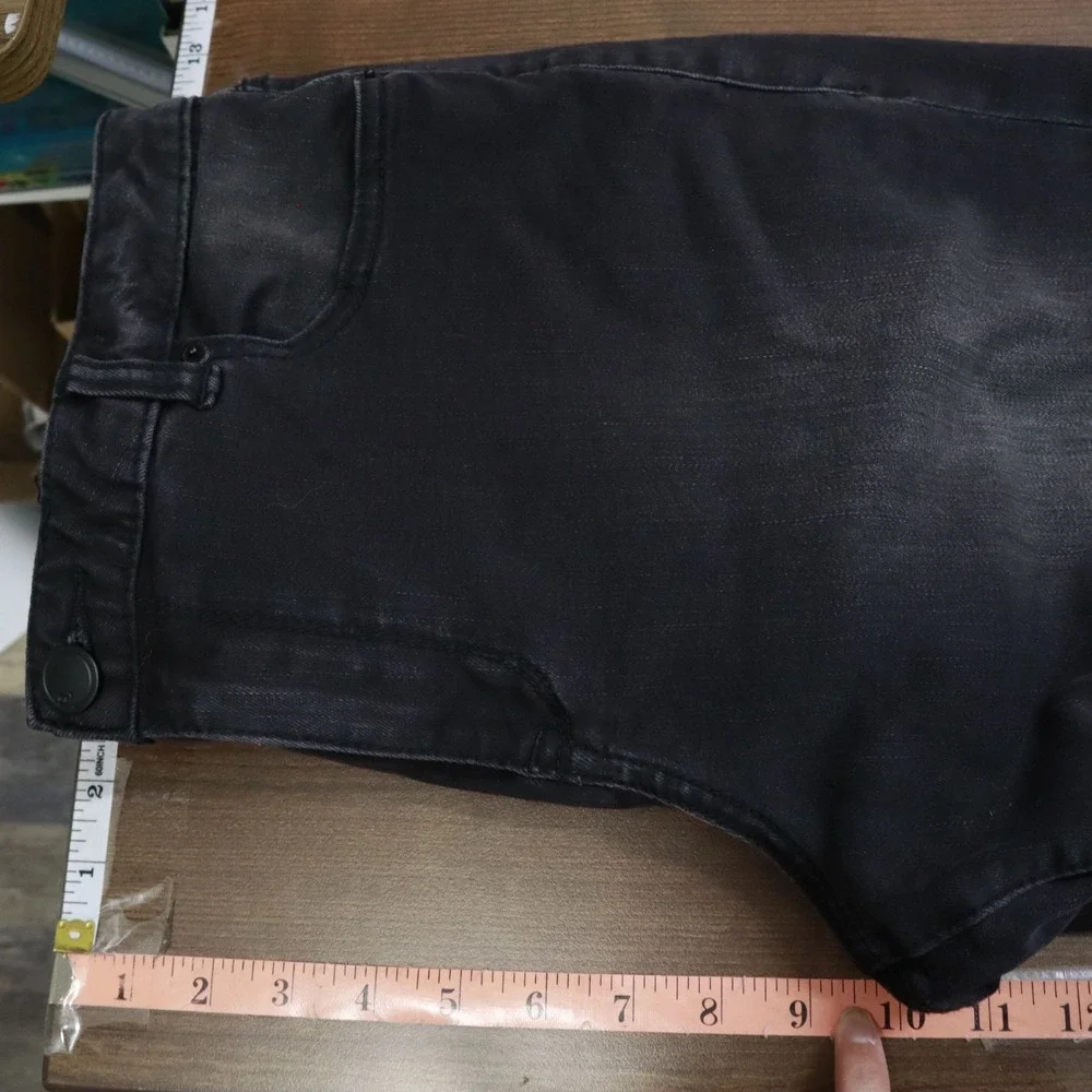 Lane Bryant Bermuda Denim Shorts Women 16 Black Streetwear Edgy Rugged Urban NWT