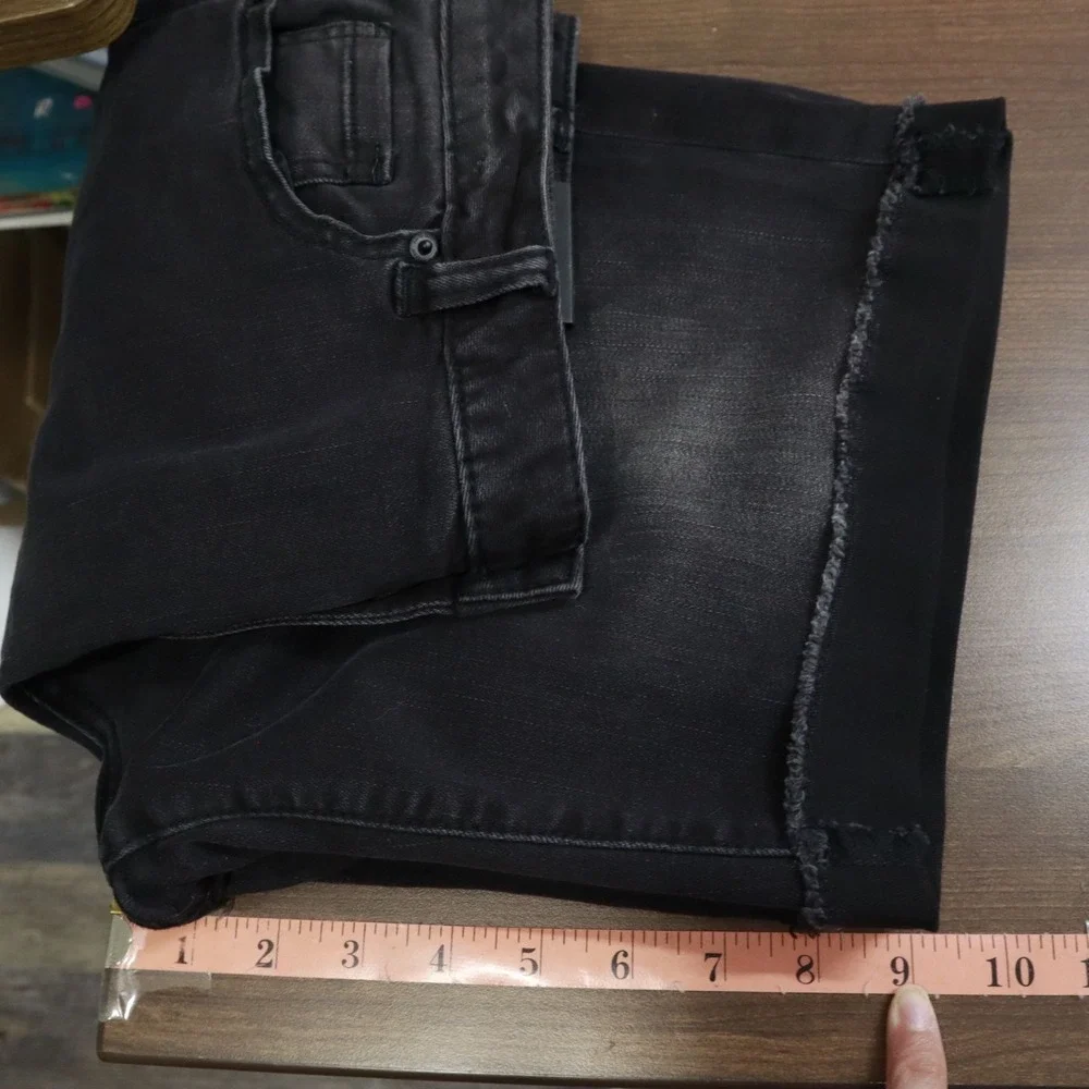 Lane Bryant Bermuda Denim Shorts Women 16 Black Streetwear Edgy Rugged Urban NWT