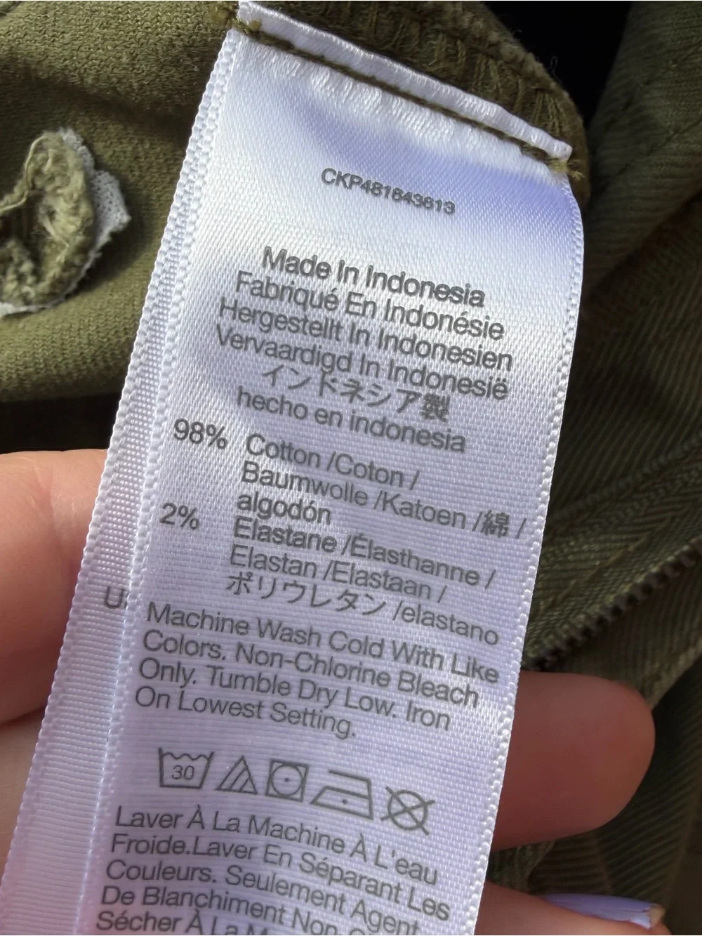 Madewell olive stains