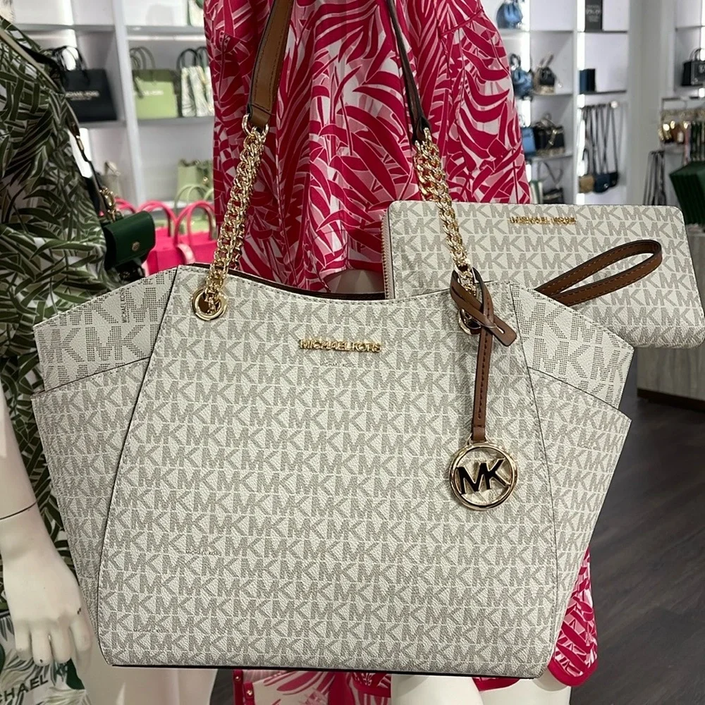 MICHAEL KORS  Jet Set Lg Shoulder Bag & JST Lg Travel CONTINENTAL wallet-wristlt