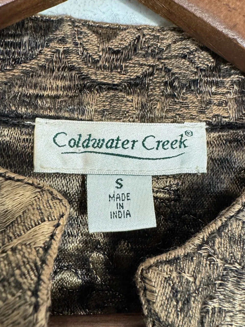 Coldwater Creek Bronze Embroidered Embellished Open Jacket Small