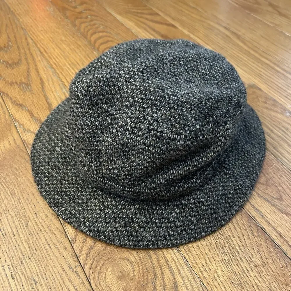 Vintage Ll Bean Harris Tweed Tweed Wool Goretex Bucket Hat Mens Large