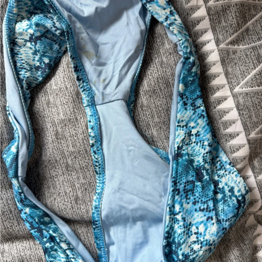 Frankie's Bikinis Aqua Snake Print Set
