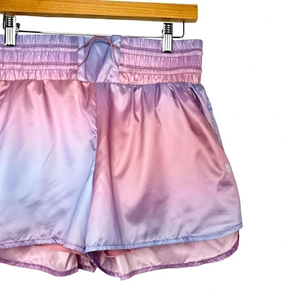 Forever 21 Womens Athletic Ombre High Waist Lined Shorts Sz Medium Pink Purple