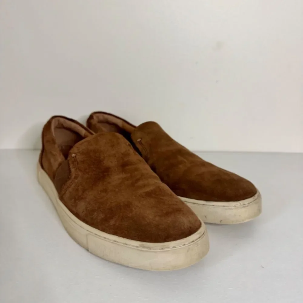 FRYE Ivy Suede Leather Slip On Flat Sneaker - Brown | Size 8