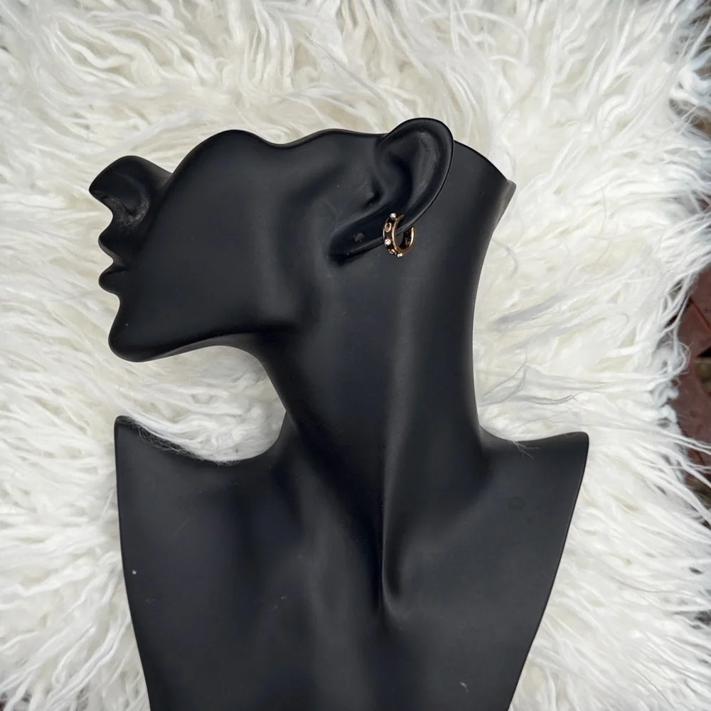 NWT Coach Signature Enamel Stone Ear Cuff Black/Gold