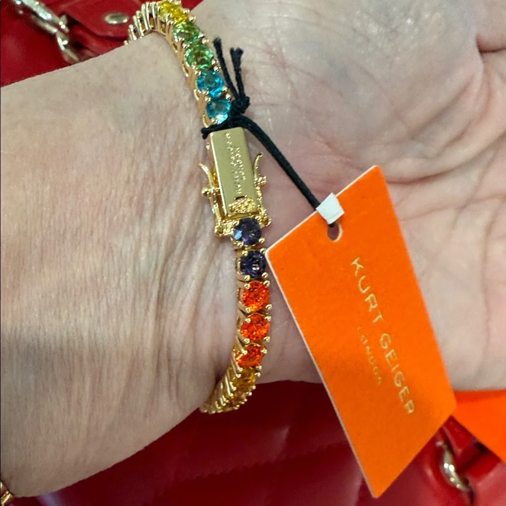 Kurt Geiger Gold Bracelet Crystal Signature Eagle