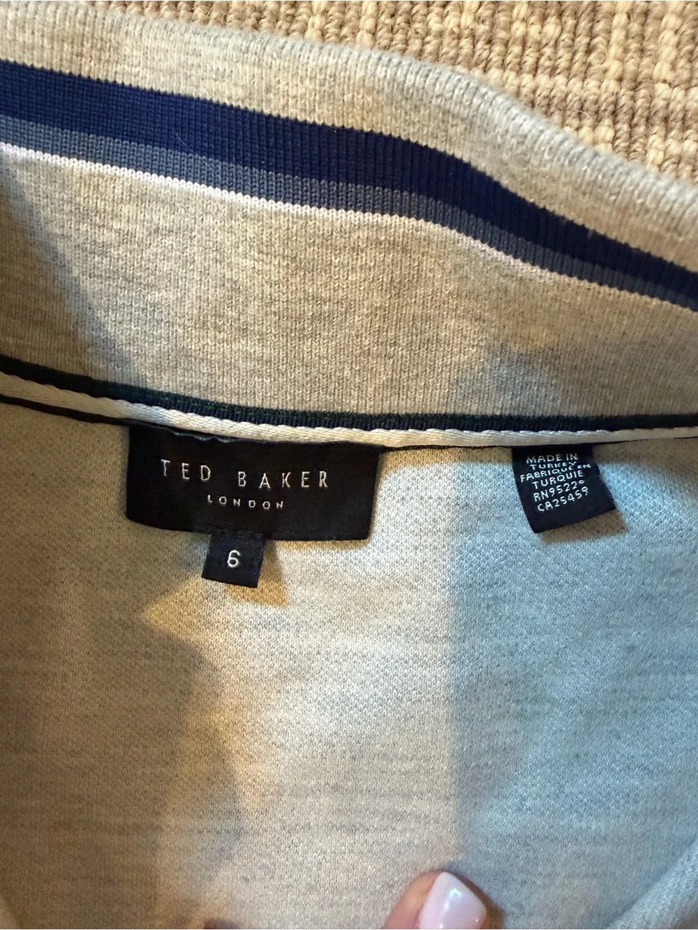 Ted Baker Men’s Light Gray Quarter-Zip Sweater