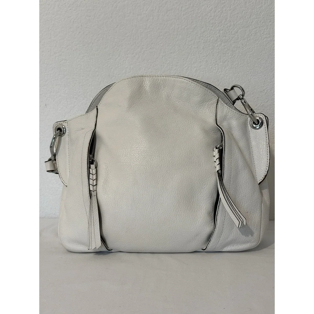 OrYany Danielle White Pebbled Leather‎ Shoulder Bag