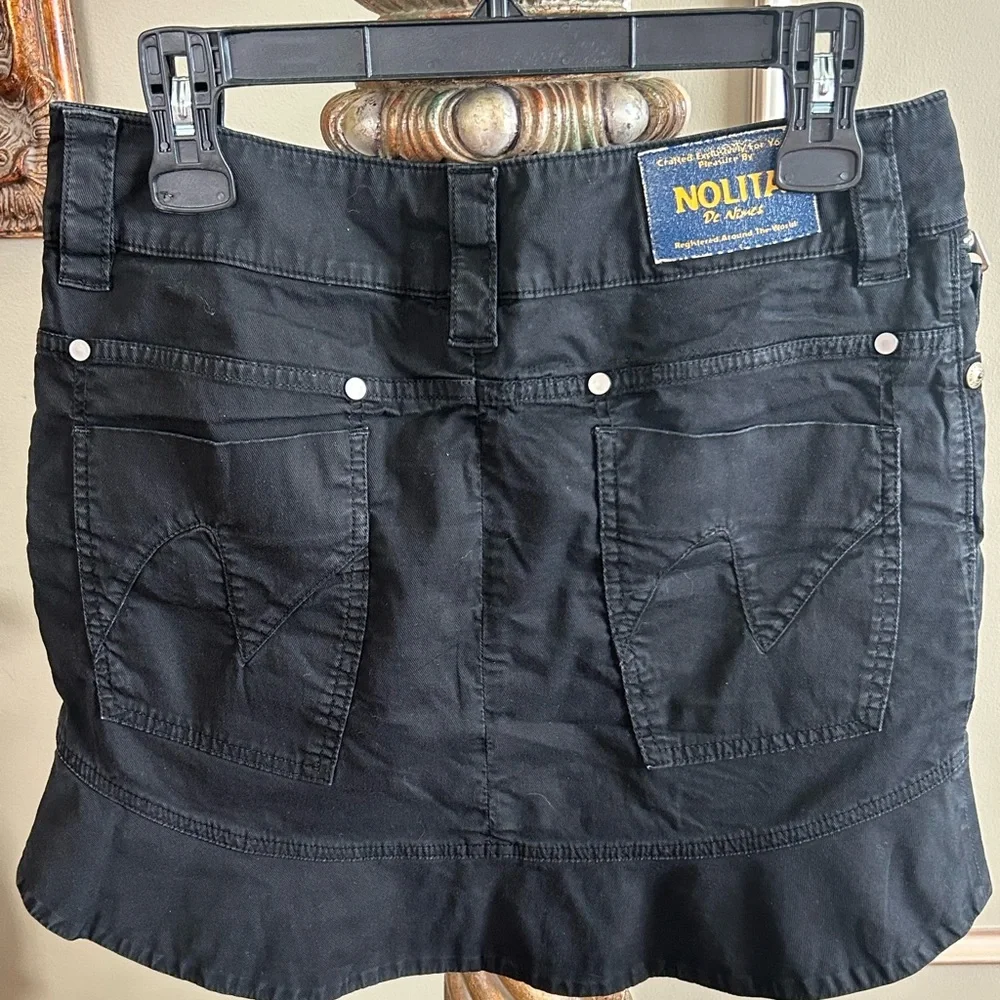 Nolita Made in Italy Black Utility Mini Skirt Stretch Y2K Moto Cargo IT 42 US 8