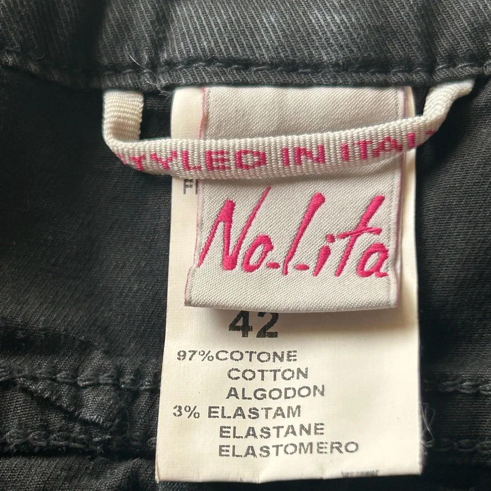 Nolita Made in Italy Black Utility Mini Skirt Stretch Y2K Moto Cargo IT 42 US 8